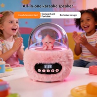 Mini-enceinte portable en peluche avec subwoofer et lumières LED RGB, enceinte enfantinée à motif de dessin animé P16 – Cadeau festif