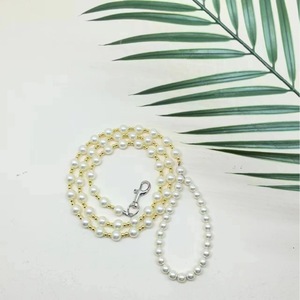 Laisse pour animaux de compagnie en perles colorées, blanc cassé, pour petits chiens, ceinture de traction ornée de bijoux - Product Image 1