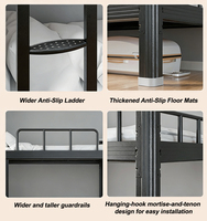 Lit superposé moderne en acier durable et écologique, design moderne, pour chambre à coucher, hôpital, école