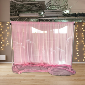 Pipe and Drape Romantic Pink Sheer Fabric <b>Backdrop</b> Adjustable Telescopic Pipe <b>Stand</b> for Decoration - Product Image 5