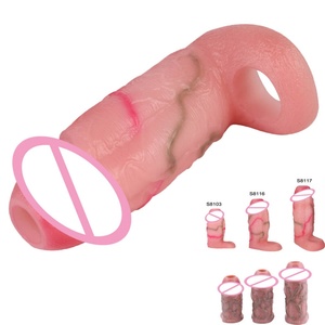 SXXY Open Ended Realistic Penis Sleeve Cock Sheath Extender for Men Penis Enlargement Cock Sleeve Hollow <b>Dildo</b> Sex Toys for Men - Product Image 2