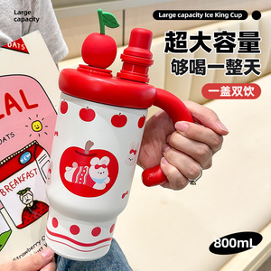 Vaso térmico doble con asa para viaje, para mujer, de gran capacidad. - Product Image 5