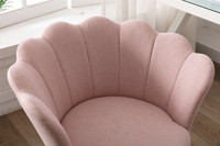 Nouveau Fauteuil de Manucure Rose en Tissu Velours avec Pieds Pivotants Chromés pour Client de Salon de Manucure - Vente Flash