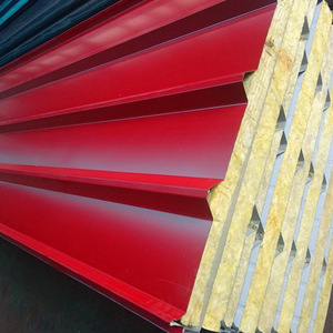 Laine de roche sandwich de 50 mm de bonne qualité pour <span class=keywords><strong>isolation</strong></span> et réduction du bruit, avec plaque d'acier colorée pour l'ingénierie et la purification - Product Image 5