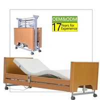 Lit médical portable en bois avec main courante pour personnes âgées, pour les soins à domicile et l'hôpital, pour les patients et les établissements de soins aux personnes âgées