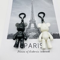 Porte-clés de peinture bricolage écologique porte-clés ours mobile noir fluide pour enfants coloriage diamant jouets