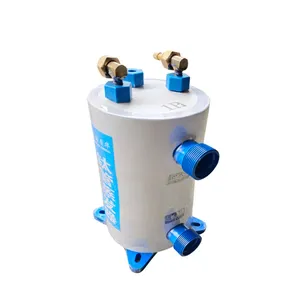 horizontal Titanium tube coil heat exchanger swimming pool heat pump seafood aquarium chiller condenser evaporator