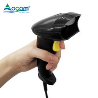 Lecteur de codes-barres portable filaire OCBS-LA15 avec fonction de détection automatique, lecteur laser avec support compatible avec Android