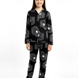 Custom Logo <b>Women</b> Solid Romantic Satin <b>Pajama</b> Set 2-Piece Soft Breathable Sleepwear Spring Summer Lightweight Loungewear OEM - Product Image 1