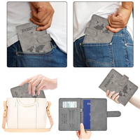 Patrón de mapa personalizable tacto suave PU cuero RFID bloqueo billetera de viaje cubierta de pasaporte Tarjetero con cierre