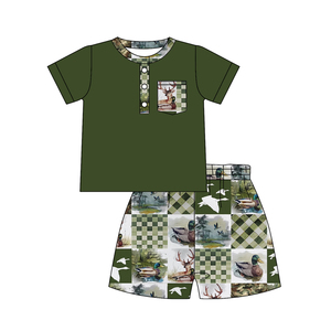 ชุดเสื้อผ้าเด็กฤดูร้อนลายเป็ดมอลลาร์ดล่าสัตว์แบบกำหนดเอง เสื้อเด็ก ชุดพี่น้อง ขายส่งเสื้อผ้าเด็ก สไตล์ใหม่ - Product Image 5