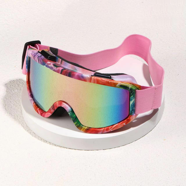 New Fashion UV400 Protection Anti-fog PC Ski Goggles Custom Logo Elastic Straps Skiing Snowboard Goggles Men Woman
