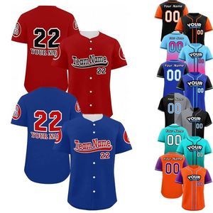 Custom <b>Heat</b>-Transfer Printed Breathable Unisex Baseball Jersey Plus Size Short Mesh Pockets Wholesale Moisture Wicking Quick Dry - Product Image 4