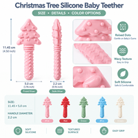 Hochet de dentition pour bébé en silicone motif sapin de Noël, perles en silicone et PVC, perles focales, jouet sensoriel à mâcher OEM ODM