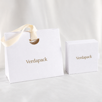 Boîte à bijoux personnalisée avec sac en papier texturé assorti, ensemble d'emballage de bijoux avec logo en feuille d'or pour bague, boucles d'oreilles, collier