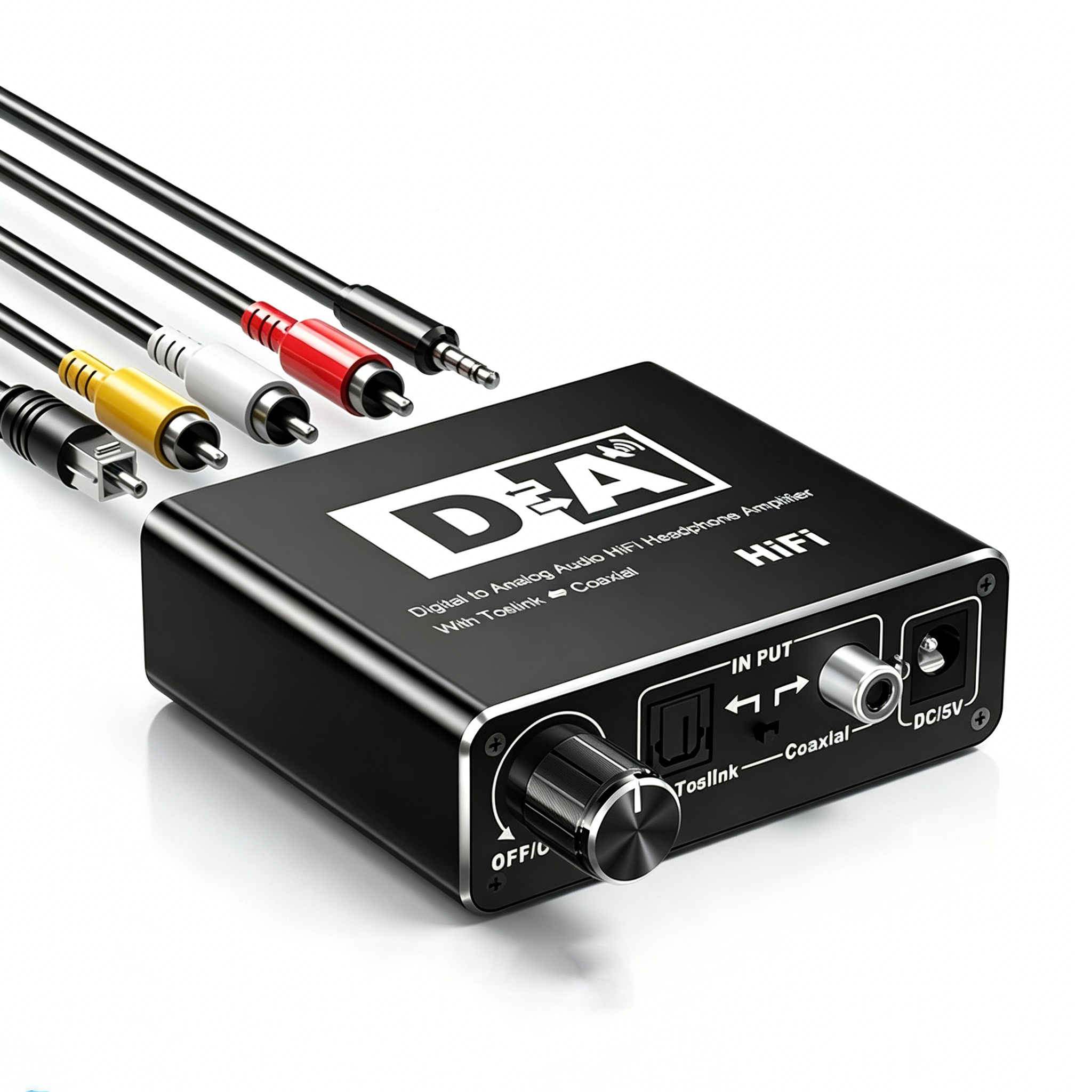 TUTI Coaxial <strong>5.1</strong> Fiber Converter DAC <strong>Audio</strong> <strong>Decoder</strong> Optical Coaxial <strong>Digital</strong> to Analog Converter with Volume Adjust for HDTV/DVD