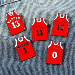 Broche de <span class=keywords><strong>maillot</strong></span> de basket-ball de dessin animé mignon James <span class=keywords><strong>Jordan</strong></span> pour vêtements de sport accessoire de porte-Badge en alliage décoratif - Product Image 3
