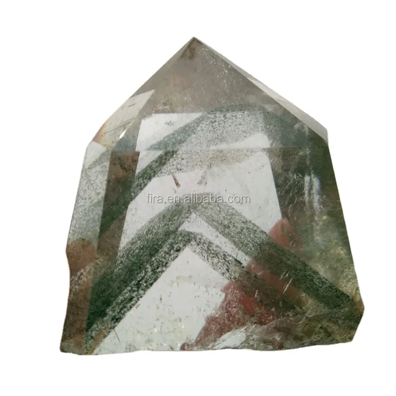 190g verde cristal fantasma puntos varitas con la montaña dentro