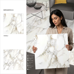 Spider Grey Design 600x600mm Nano Polished Porcelain Ceramic <b>Floor</b> Tiles Marble Look 60x60cm - Product Image 5