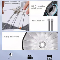 Boîte à lumière parabolique profonde de 90 cm pour photographie, monture Bowens en métal, 2 diffuseurs, sac de transport, boîtes à lumière pour flash de studio et éclairage vidéo