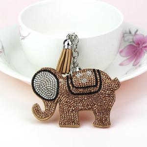 Hot Selling Velvet Ribbon <strong>Elephant</strong> Keychain Bag Charm Metal Lucky Pendant Rhinestone Decor <strong>Gift</strong> <strong>for</strong> <strong>Women</strong> Handbag Accessory - Product Image 2