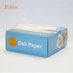 Tùy chỉnh interfolded cấp thực phẩm Deli sáp tờ giấy, giấy sáp khô tờ với mỡ kháng bánh sandwich bọc