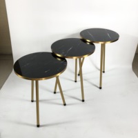 Ensemble de 3 tables pliantes en métal bon marché, design moderne, table d'appoint pour salon, buffets, armoires