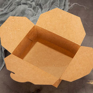 Vetvrije Pastadoos Kraftpapier Voedselcontainer Fastfood Vierkante Verpakkingsdoos - Product Image 5