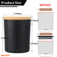 Stoples Lilin Hitam Elegan, Wadah Lilin Hitam Matt, Stoples Lilin Kaca Hitam 4 Ons dengan Tutup Emas