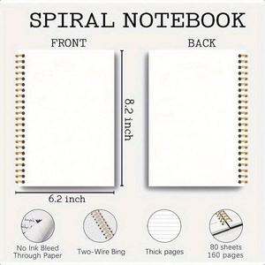 Cuaderno de Direcciones Económico, Blanco, A3, de Cuero, con Espiral y Páginas Rayadas, Material Escolar - Product Image 2