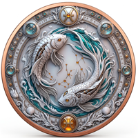 Pièce de monnaie 3D en cuivre pur 999 de 1 oz, signe du zodiaque Poissons, haute définition, couleur UV, effet proof, art métallique de collection sur le thème de l'horoscope