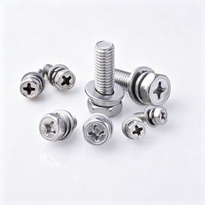 Oferta Especial: Conjuntos de Pernos Hexagonales con Cabeza Cruzada de Acero Inoxidable GB9074.13 con Arandela de Bloqueo con Resorte y Arandela Plana - Product Image 1