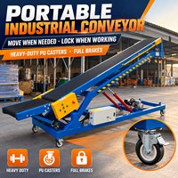 Convoyeur à bande hydraulique robuste de fabrication industrielle, système de convoyage personnalisé pour le chargement et le déchargement, convoyeur à bande télescopique