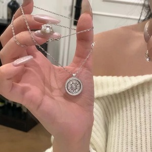 Collier tendance en argent sterling S925, bleu nuit foncé, goutte d'eau, bulle, design scintillant en diamant, collection de niche, froid - Product Image 3