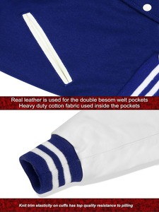 Veste en cuir tissé unisexe de qualité supérieure de haute qualité Varsity Baseball Letterman Style décontracté Stand printemps broderie coupe-vent - Product Image 5