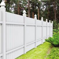 White Vinyl Fence Pvc Panels amd Picket Privacy 6x8 Feet Tall Plastic Front Yard Fence