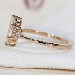 925 Sterling Silver Pave Diamond Hip Hop Engagement <b>Ring</b> with Natural Moissanite IGI Certified for Women - Product Image 6