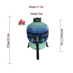 Kimstone 13 pouces Chine céramique kamado grill barbecue <span class=keywords><strong>plancha</strong></span> grille fumoir extérieur barbecue grill - Product Image 5