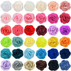 कस्टम 6 सेमी फैशन सैटिन कपड़े बालों के फूलों के साथ बालों के फूल बाल सामान के लिए जले हुए फूल - Product Image 1