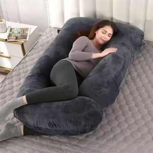 Almohada de Embarazo Tipo J de Terciopelo Cristalino, Desmontable, Plegable, Lavable, Soporte Abdominal, Almohada <span class=keywords><strong>para</strong></span> Futura Mamá - Product Image 2