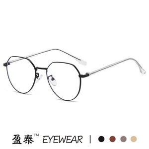 แว่นตาอี้หิงไถ ทรงโลหะแบบไม่สมมาตร ป้องกันแสงสีฟ้า เลนส์ใส สำหรับทุกเพศ แบบเต็มกรอบ - Product Image 5