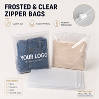 Emballage personnalisé avec Logo imprimé, fermeture à glissière transparente, sacs en plastique dépoli