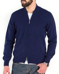 <span class=keywords><strong>Cardigan</strong></span> in Puro Cashmere da Uomo con <span class=keywords><strong>Zip</strong></span> Integrale sul Collo - Product Image 2