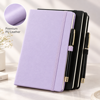 Carnet de notes A5 en cuir PU de haute qualité pour le bureau, l'école, le journal, la planification, avec logo personnalisé, ensemble cadeau avec stylo, bande élastique, papeterie