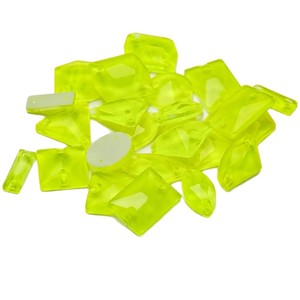 Wei Chen 20/50/100 dimensione mista di vetro fluorescente fibbia piatta per cucire a mano fai da te accessori per cucire 3D strass da cucire - Product Image 5