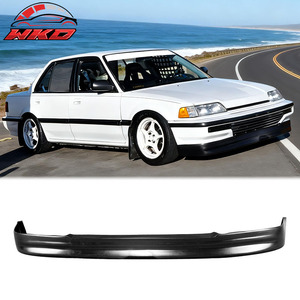 เหมาะสำหรับ Honda Civic ปี 1990-1991 สไตล์ CS ชิ้นส่วนกันชนหน้าสีดำดิบ - Product Image 1