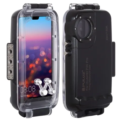 2022 Surprise Price PULUZ 40m/130ft Waterproof Diving Case for Huawei P20 Pro, Photo Video Taking Underwater Housing Cover