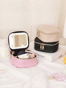 Trousse de Maquillage Portable de <span class=keywords><strong>Luxe</strong></span> Personnalisable avec Miroir LED, Mini Sac de Toilette pour Rouge à Lèvres, Nouveau Design, Petite Capacité, Cosmétique Durable - Product Image 6