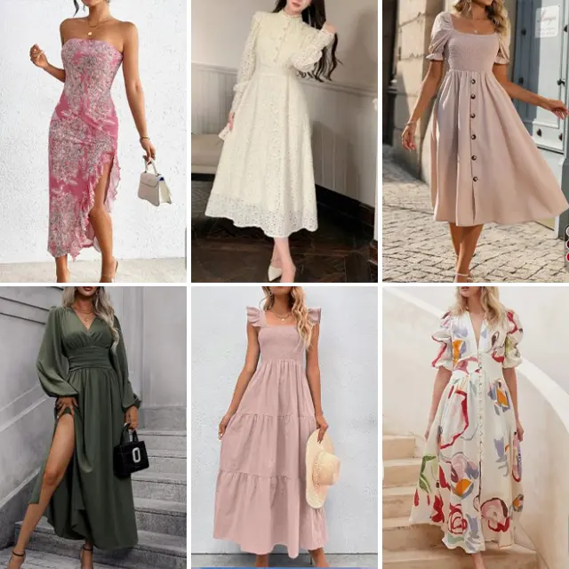 Wholesale of new women's clothing high-quality mixed matched dresses summer casual printed dresses inventory mixed and shipped
