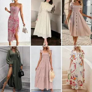 Bán Buôn Của Phụ Nữ Mới Của Quần Áo Chất Lượng Cao Hỗn Hợp Phù Hợp Dresses Mùa Hè Giản Dị In Dresses Hàng Tồn Kho Hỗn Hợp Và Vận Chuyển